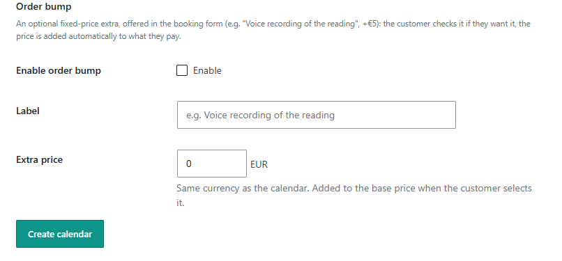 Order bump: offer a paid add-on in the booking form