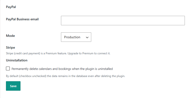 Payments settings: connect PayPal and Stripe